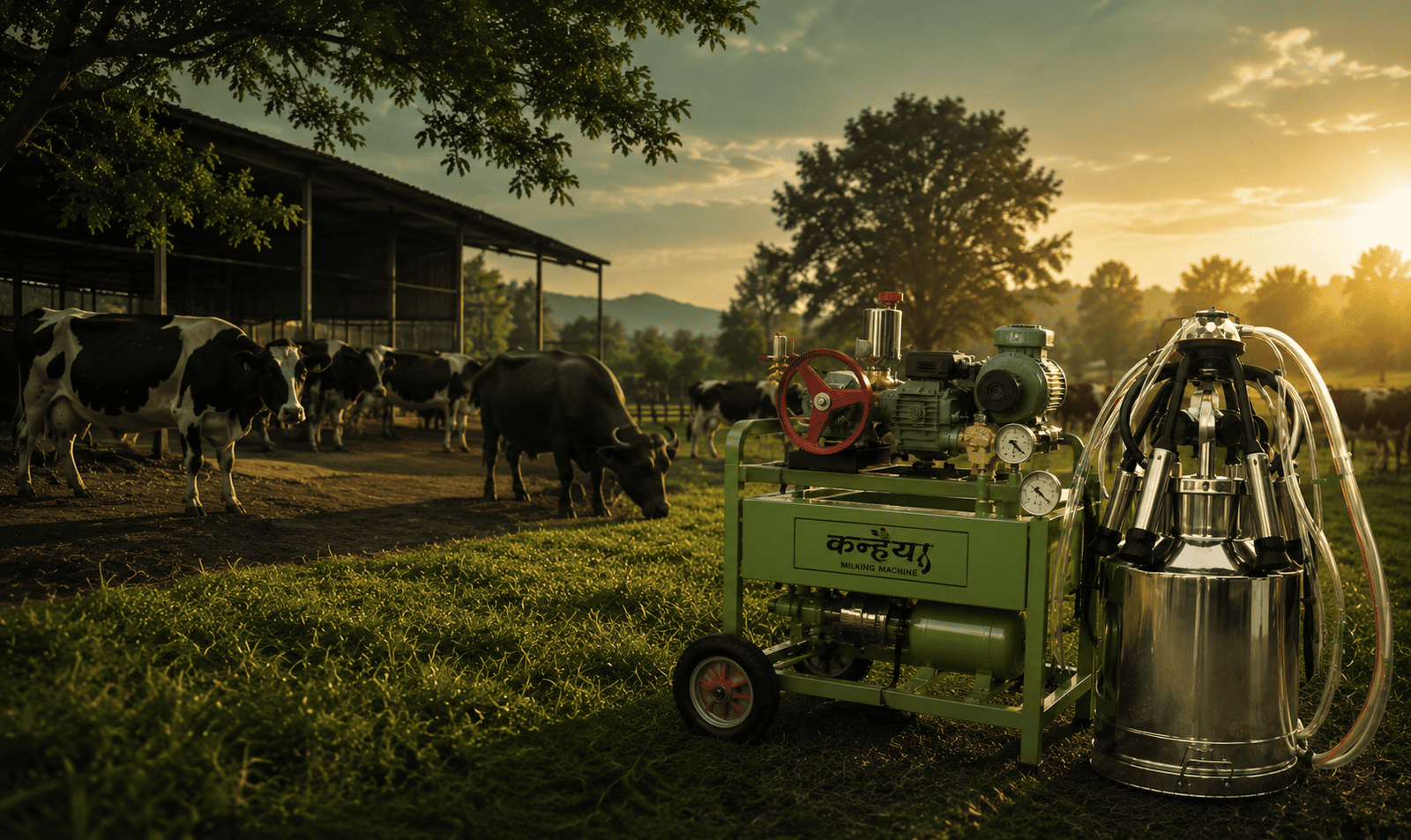 Green Kanhaiya Milking Machine for Dairy Farming